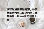 板球附加赛掀起高潮,岭南巨龙队大胜江汉迅豹队,战至最后一刻——反击锐度十足的简单介绍